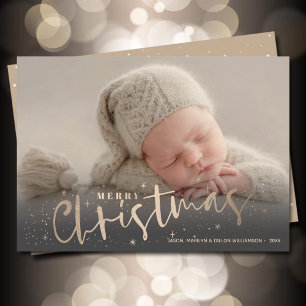 Guld God jul fotofoto Julkort