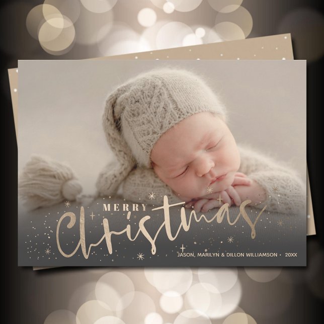 Guld God jul fotofoto Julkort (Skapare uppladdad)