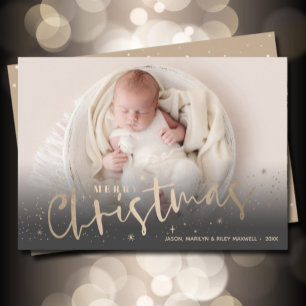 Guld God jul fotofoto Julkort