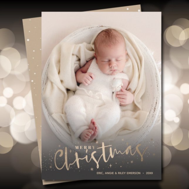 Guld God jul fotofoto Julkort (Skapare uppladdad)