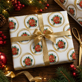 Guld God Jul Inpackningspapper Presentpapper