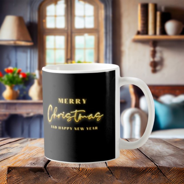 Guld-God jul-kaffe, minimalistiskt, Mugg (Skapare uppladdad)