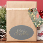 Guld God jul Luxe Grått Ovalt Klistermärke<br><div class="desc">God jul i ett faux guld-folie,  dessa grått-klistermärken är snyggt för vilken jul som helst i helgdag tillfälle. MER FÄRG och matchande produkter i vår samling.</div>