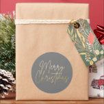Guld God jul Luxe Grått Runt Klistermärke<br><div class="desc">God jul i ett faux guld-folie,  är elegant grått-klistermärken snyggt för vilken jul som helst i tillfälle. MER FÄRG och matchande produkter i vår samling.</div>