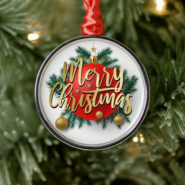 Guld God jul med utandning Julgransprydnad Metall (Träd)