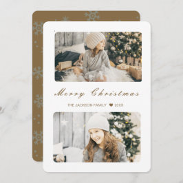 Guld God Jul Modern 2 Foto Julkort