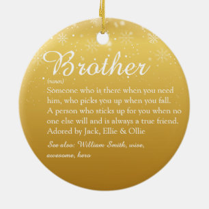 Guld God Jul Modern Rolig Bror Definition Julgransprydnad Keramik