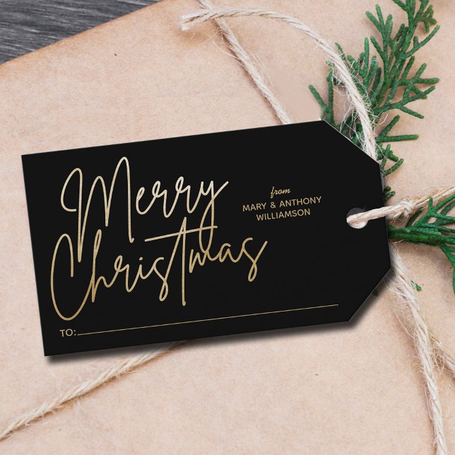 Guld God jul på Svarta havet Presentetikett (Skapare uppladdad)