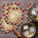Guld God jul Play Underlägg Papper Kvadrat<br><div class="desc">God jul i chic,  vita bokstäver på stänk av faux guld,  dessa underlägg har en bakgrund av rött,  grönt och vitt helgdag och är personlig med ditt namn. MATCHING tallrikar,  servetter och annat i vår affär.</div>