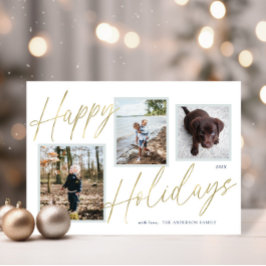 Guld God Jul-skript 3 Foto Julkort