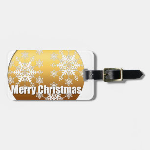 Guld God jul Snöflingor Luggage Tag Bagagebricka