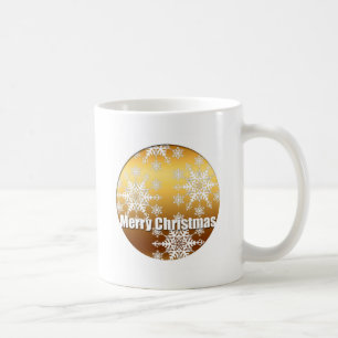Guld God jul Snöflingor Mugg