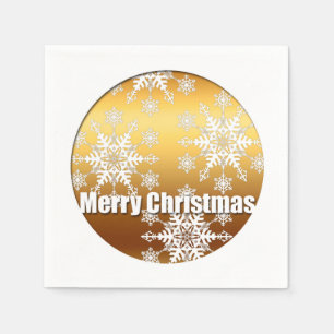 GULD GOD JUL SNÖFLINGOR PAPPERSSERVETT 1