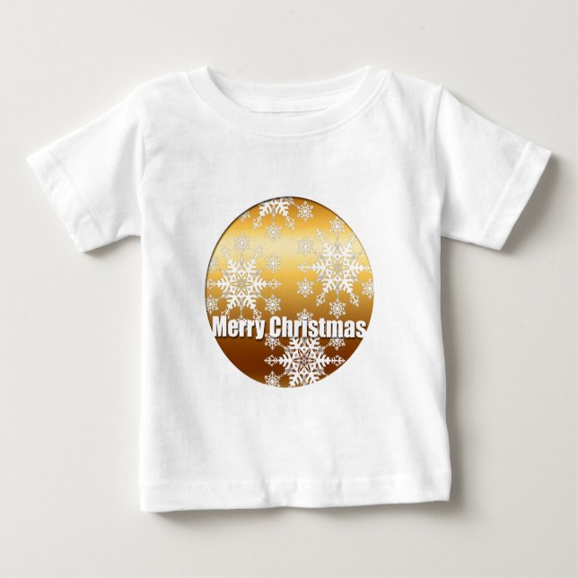 GULD GOD JUL SNÖFLINGOR - T-SHIRT (Framsida)