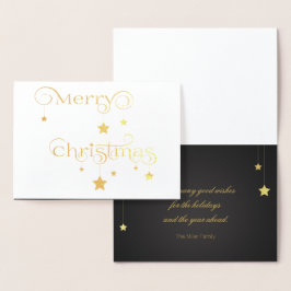 Guld God jul Stars Folierat Kort