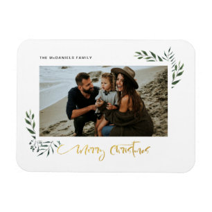 Guld God Jul Tre Foto Holiday Magnet