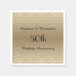 Guld Golden 50-årsdagen Party Pappersservett