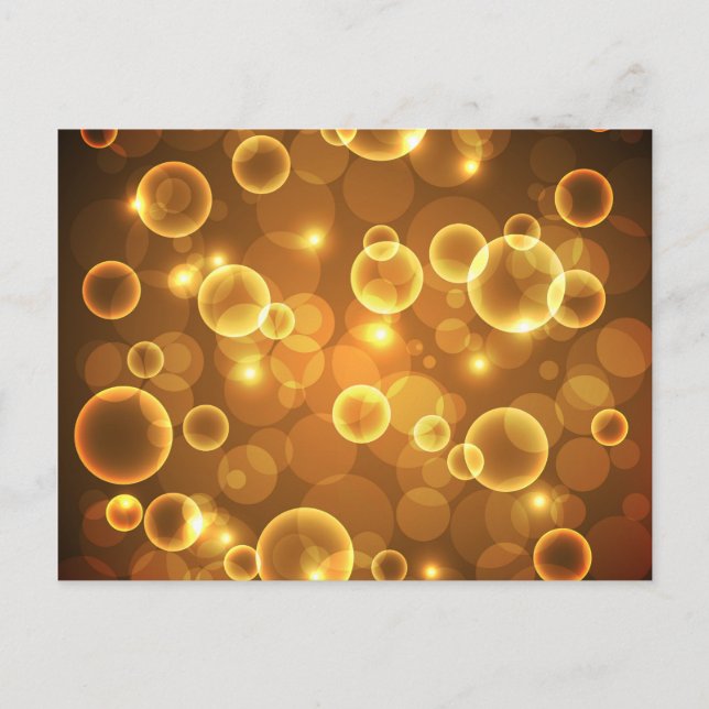 Guld Golden Bubble Light Art Vykort (Framsida)
