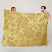 Guld Golden Honeycomb Flowers Blommigt Elegant