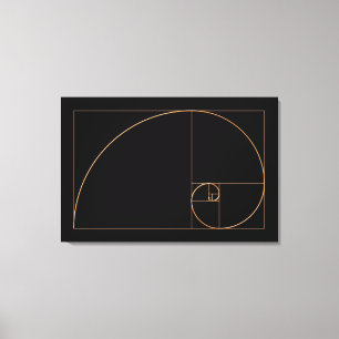 Guld Golden Spiral Canvastryck
