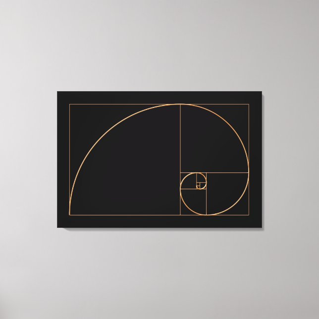 Guld Golden Spiral Canvastryck (Framsida)