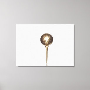 Guld golf boll och T Canvastryck