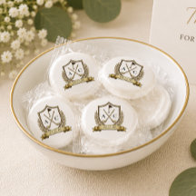Guld Golf Crest Monogram Bröllop