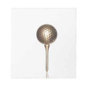 Guld- golfboll och utslagsplats anteckningsblock