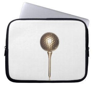 Guld- golfboll och utslagsplats laptop fodral