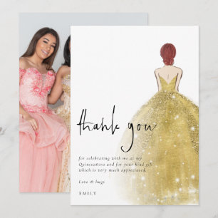 Guld Gown Photo Auburn Quinceañera Tack Kort