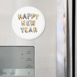 Guld Grå Gott Nytt År Magnet