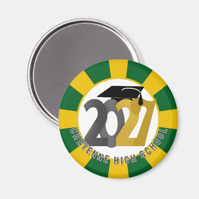 Guld Grå Klass 2027 Examen Magnet (Front/Back)