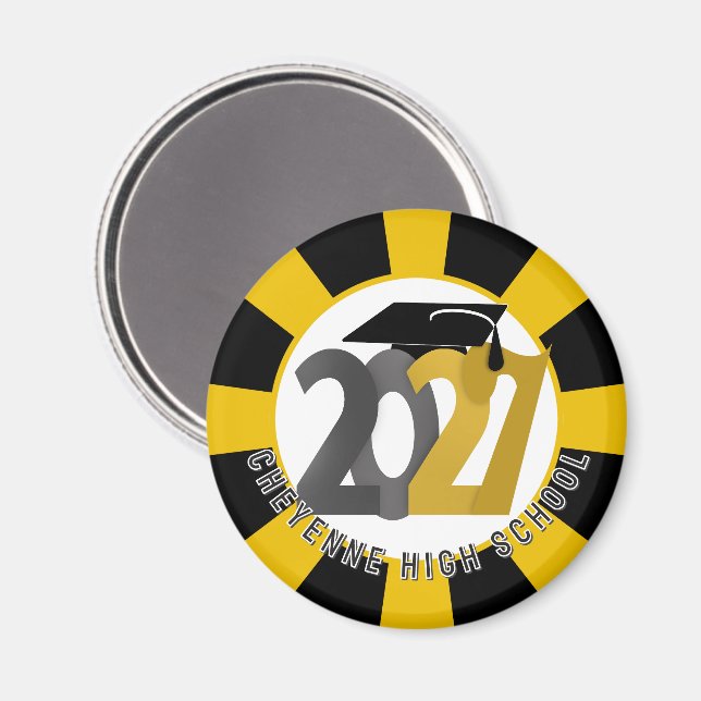 Guld Grå Klass 2027 Examen Magnet (Front/Back)
