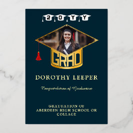 Guld Grad Cap & Photo Studenten meddelande