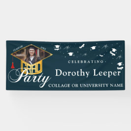 Guld Grad Cap typography & Tassel Photo Studenten