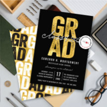 Guld GRAD Klass 2026 Stilstig Examenfest