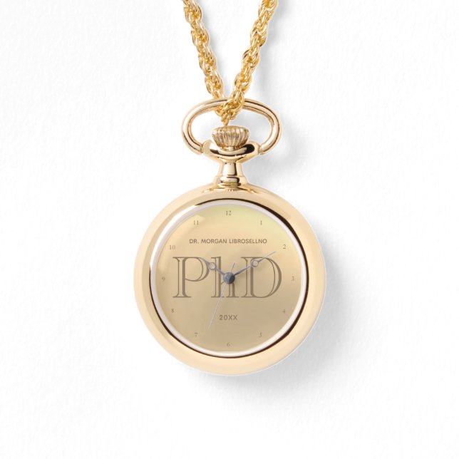 Guld Grad Namn PhD Studenten Watch Armbandsur (Framsida)