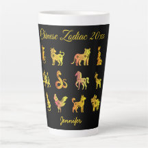 Guld Gradient Chinese Zodiac Animal Black
