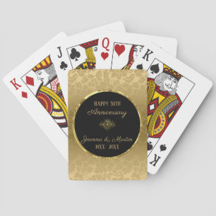 Guld Gradient Damask - årsdag Casinokort