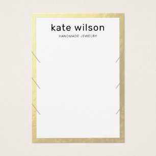 Guld Gräns 3 Necklace Bracelet Visning Card Visitkort
