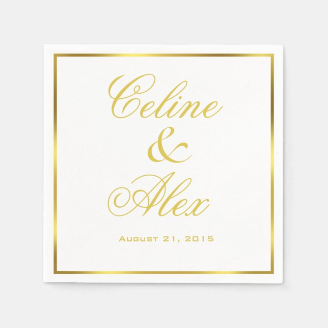 Guld Gräns Cocktail, välj din bakgrund färg Pappersservett (Framsidan)