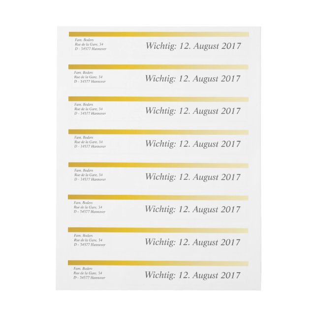 Guld- gräns för etiketter (Ark)