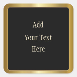 Guld Gräns med Black Center Business Label Fyrkantigt Klistermärke