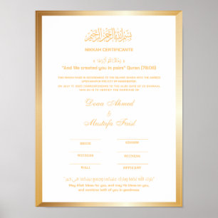 Guld gräns nikahnama poster