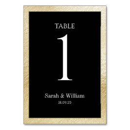 Guld Gräns Svarta Bröllop-Bordsnumret Bordsnummer