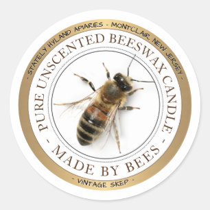 Guld-gränsande etikett för realistiskt bin BEESWAX