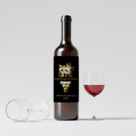 Guld Grapes Winery Vin Business Vinflaska Etikett