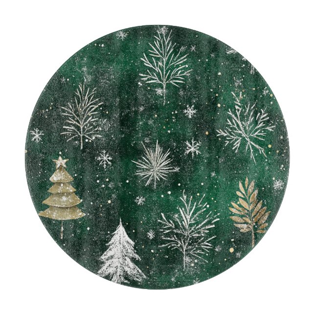 Guld Gräs träd Silver Snöflingor Hunter Grönt (Framsidan)