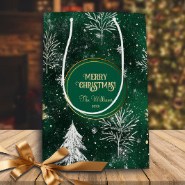 Guld Gräs träd Silver Snöflingor Hunter Grönt