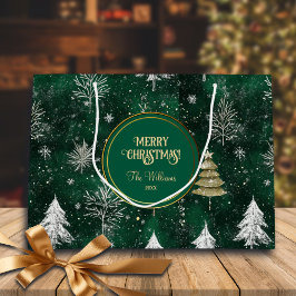 Guld Gräs träd Silver Snöflingor Hunter Grönt